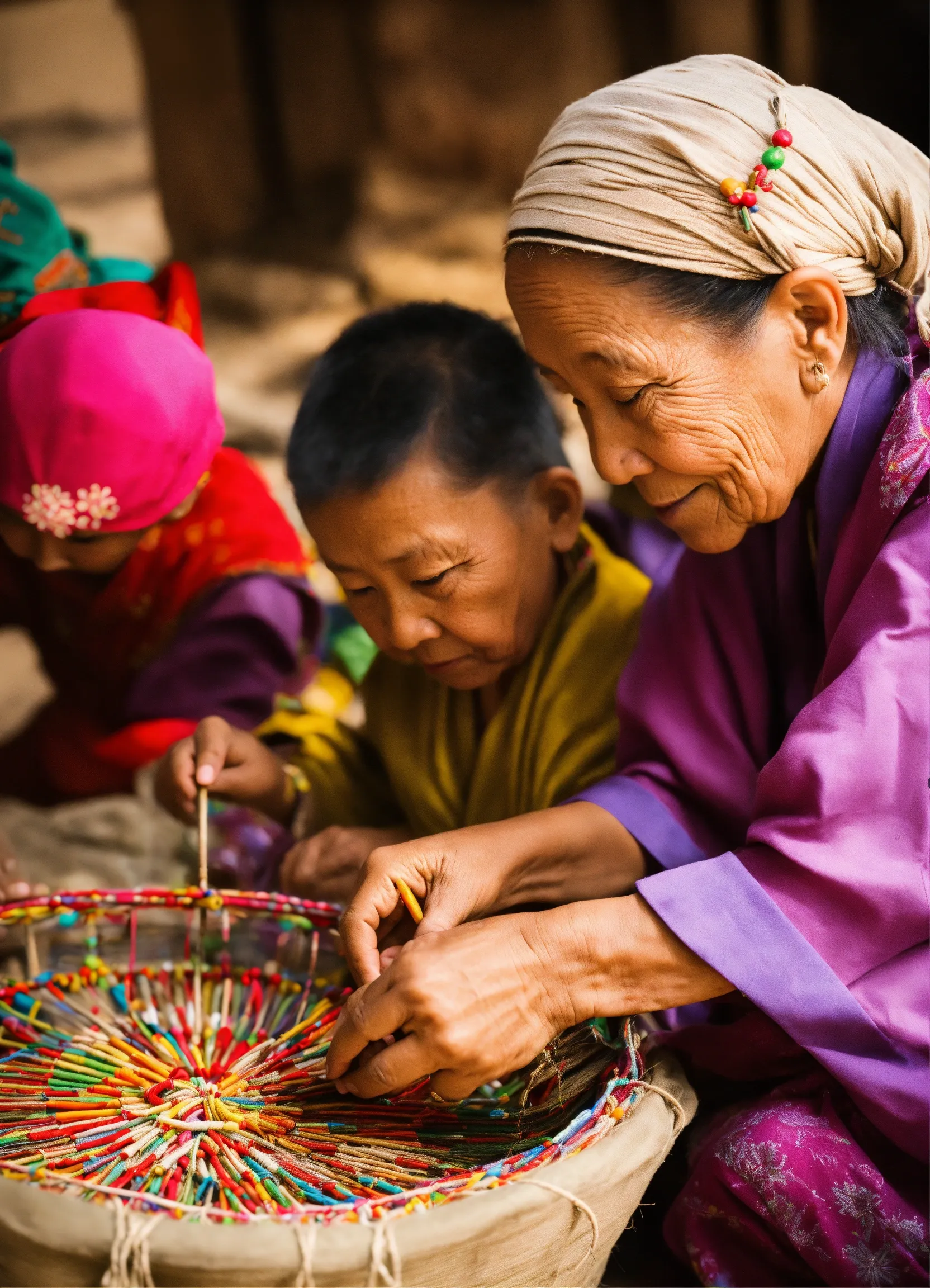 Eco-friendly craft workshop in progress